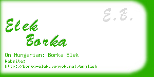 elek borka business card